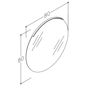 Spogulis Raguvos Baldai ECO ROUND 80cm ar Alliuminium apgaismojumu