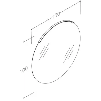 Spogulis Raguvos Baldai ECO ROUND 100cm ar Alliuminium apgaismojumu