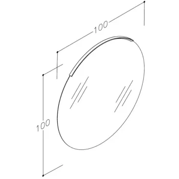 Spogulis Raguvos Baldai ECO ROUND 100cm ar Melnu apgaismojumu
