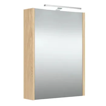 Spoguļskapītis Raguvos Baldai Scandic 100 ar LED (36cm  4000K) apgaismojumu, gaišs ozols