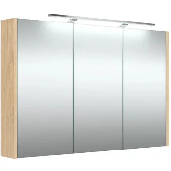 Spoguļskapītis Raguvos Baldai Joy 100 ar LED (36cm  4000K) apgaismojumu gaišs ozols