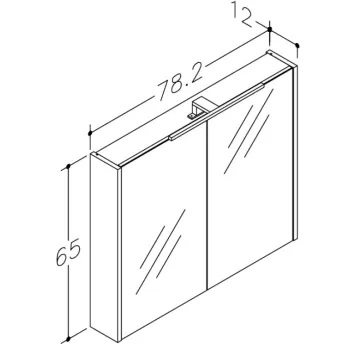 Spoguļskapītis Raguvos Baldai Urban 60 balts matēts ar LED apgaismojumu balts matēts