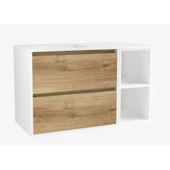 Vannas istabas skapītis OZE BIRDIE (bez izlietnes) 1000mm Balta/Golden Oak