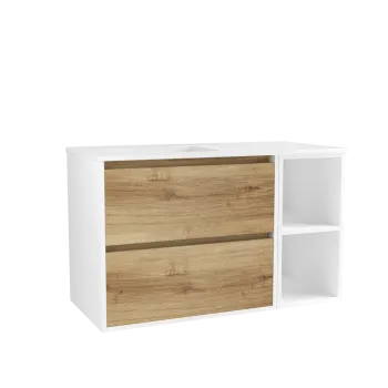 Vannas istabas skapītis OZE BIRDIE (bez izlietnes) 1000mm Balta/Golden Oak