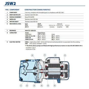 Ūdens apgādes sūknis Pedrollo JSWm 2CX (0,75kW ~220V)