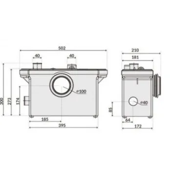 Kanalizācijas sūknis CEVA Sololift komplekts F600A (0.6kW ~230V)