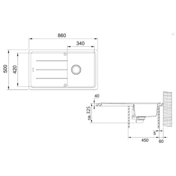 Virtuves izlietne Franke Basis Fragranīta BFG 611-86, 86x50 cm, smilšu melanža 114.0494.914