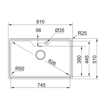 Virtuves izlietne Franke Bell BCX 610-75, 81x51 cm, nerūsējošais tērauds 101.0693.352