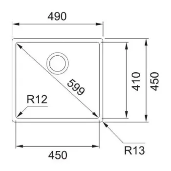 Virtuves izlietne Franke Box BXX 210/110-45, 49x45 cm, nerūsējošais tērauds 127.0395.014