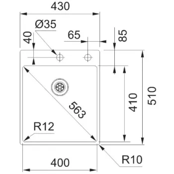 Virtuves izlietne Franke Box BXX 210/610-40 TL, 43x51 cm, nerūsējošais tērauds 127.0369.288
