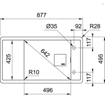 Virtuves izlietne Franke Fresno FragranītaFSG 611-88, 88x50 cm, matēti melna 114.0651.012