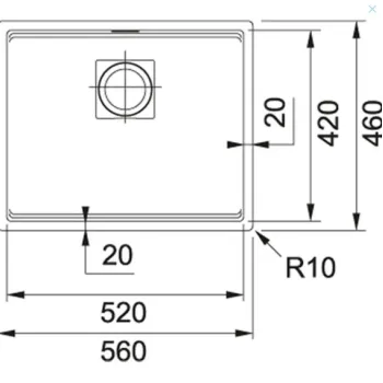 Virtuves izlietne Franke Kubus 2 FragranītaKNG 110-52, 56x46 cm, matēti melna 125.0670.898