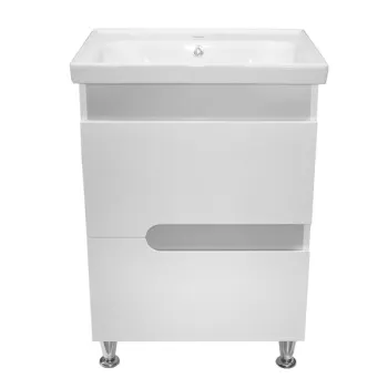 Vannas istabas skapītis Aqualine PREMIUM LUX ar izlietni FRAME 60, metallic