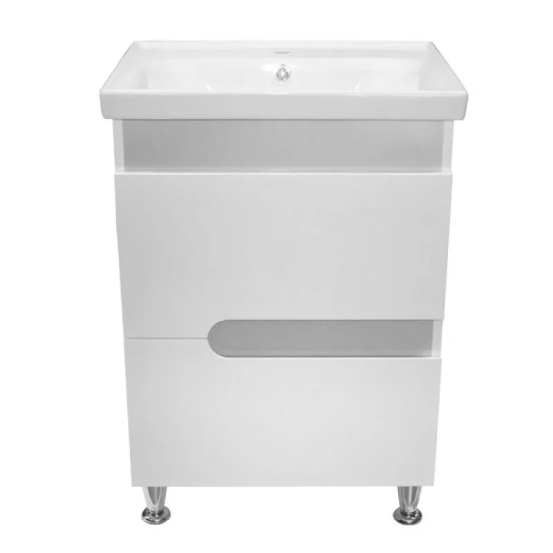 Vannas istabas skapītis Aqualine PREMIUM LUX ar izlietni FRAME 60, metallic