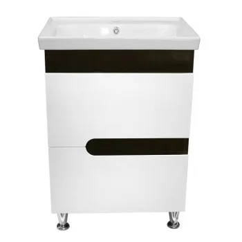 Vannas istabas skapītis Aqualine PREMIUM LUX ar izlietni COMO 60, wenge
