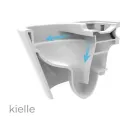 Tualetes poda komplekts Kielle Genesis piekaramais pods Rimless, rāmis ar Hromētu pogu Gemini I un SoftClose Vāku