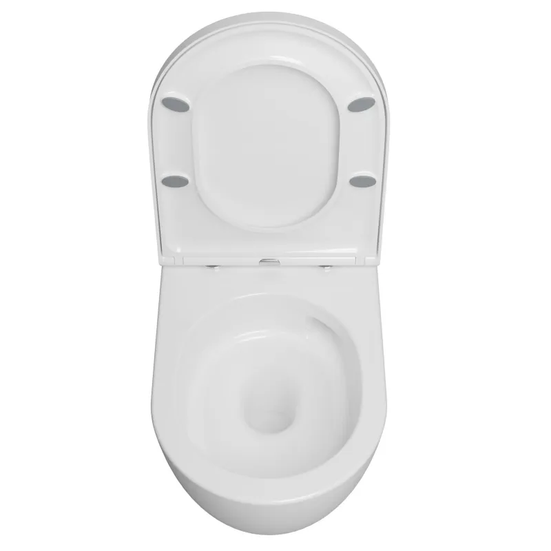 Tualetes poda komplekts Kielle Genesis piekaramais pods Oudee Rimless, rāmis ar Hromētu pogu Gemini II un SoftClose Vāku