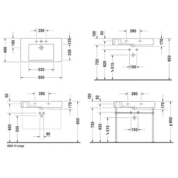 Vannas istabas izlietne Duravit Vero WonderGliss 85x49cm, Balta Vannas istabas izlietne Duravit Vero WonderGliss 85x49cm, Balta