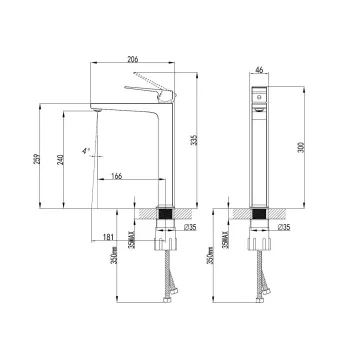 Izlietnes maisītājs Kielle Arkas I paaugstināts  10111110
