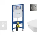 Tualetes poda komplekts Geberit Duofix  rāmis ar Villeroy & Boch Rimless podu ar SoftClose Vāku, Sigma01 Hroma poga