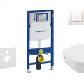 Tualetes poda komplekts Geberit Duofix rāmis ar  Villeroy & Boch Omnia Architectura Rimless podu, Balta Sigma30 poga, Soft Close Vāks