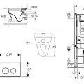 Tualetes poda komplekts Geberit Duofix  rāmis ar Villeroy & Boch Rimless podu ar SoftClose Vāku, Sigma30 Matēta hroma, poga