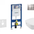 Tualetes poda komplekts Geberit Duofix  rāmis ar Villeroy & Boch Rimless podu ar SoftClose Vāku, Sigma30 Matēta hroma, poga