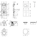 Tualetes poda komplekts Geberit Duofix rāmis ar Alpha Rimless podu ar SoftClose Vāku, Sigma01 Matēta Hroma poga