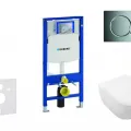 Tualetes poda komplekts Geberit Duofix rāmis ar Villeroy & Boch podu, SoftClose vāku, ar hromētu pogu Sigma01 pogu