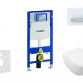 Tualetes poda komplekts Geberit Duofix rāmis ar Villeroy & Boch podu, SoftClose vāku, ar Baltu pogu Sigma50 pogu