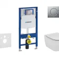 Tualetes poda komplekts Geberit Duofix rāmis ar Ideal Standard Tesi Aquablade Rimless podu ar SoftClose Vāku, Sigma01 Hromēta poga