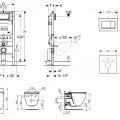 Tualetes poda komplekts Geberit Duofix rāmis ar Ideal Standard Tesi Aquablade Rimless Rimless podu ar SoftClose Vāku, Sigma30 Balta/Hromēta poga