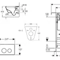 Tualetes poda komplekts Geberit Duofix rāmis ar Villeroy & Boch Rimless podu ar SoftClose Vāku, Sigma30 Hromētu poga