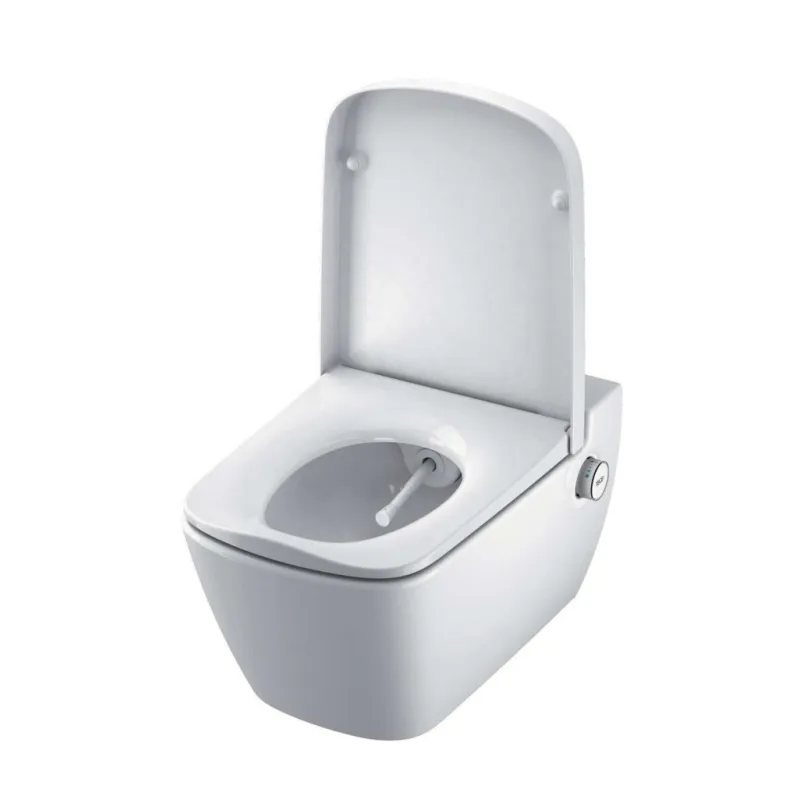 Tualetes poda komplekts Geberit Duofix rāmis ar Tece One Rimless podu ar Bide funkciju, SoftClose Vāku, Sigma30 Balta/Hromēta poga