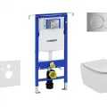 Tualetes poda komplekts Geberit Duofix rāmis ar Ideal Standard Tesi Aquablade Rimless podu ar SoftClose Vāku, Sigma01 Hromēta poga