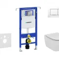 Tualetes poda komplekts Geberit Duofix rāmis ar Ideal Standard Tesi Aquablade Rimless podu ar SoftClose Vāku, Sigma01 Hromēta poga