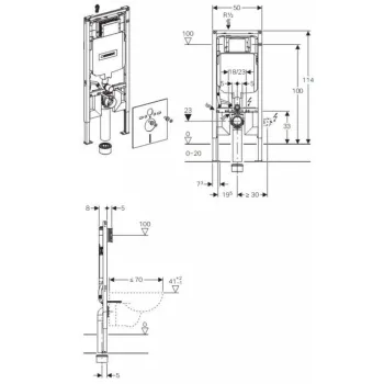 Iebūvējamais rāmis Geberit Duofix podam H=1.14m 111.794.00.1
