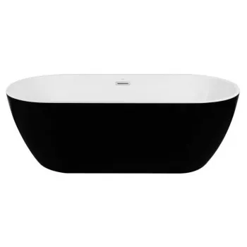 Brīvi stāvoša vanna Kielle Idolio 170x75cm, akrila, matēti melna/balta 11324434