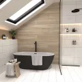 Brīvi stāvoša vanna Kielle Idolio 170x75cm, akrila, matēti melna/balta 11324434
