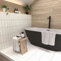 Brīvi stāvoša vanna Kielle Idolio 170x75cm, akrila, matēti melna/balta 11324434