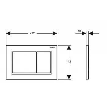 Poga iebūvējamam rāmim Geberit Omega30 Melna Matēta 115.080.16.1 Poga iebūvējamam rāmim Geberit Omega30 Melna Matēta 115.080.16.1