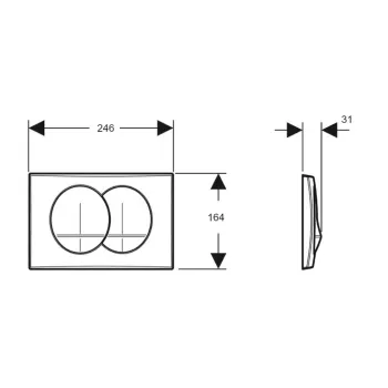 Poga iebūvējamam rāmim Geberit Delta Balta 115.100.11.5 Poga iebūvējamam rāmim Geberit Delta Balta 115.100.11.5