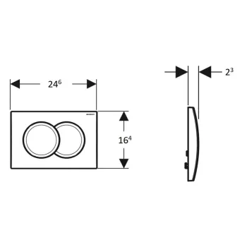 Poga iebūvējamam rāmim Geberit Delta01 Dual Hromēts Matēts 115.107.46.1 Poga iebūvējamam rāmim Geberit Delta01 Dual Hromēts Matēts 115.107.46.1