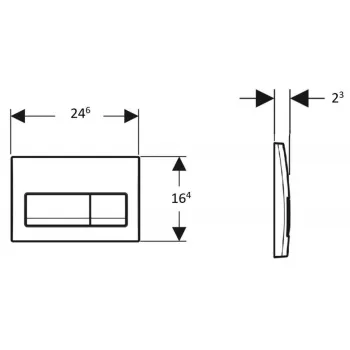 Poga iebūvējamam rāmim Geberit Delta50 Dual Melna Matēta 115.119.14.1 Poga iebūvējamam rāmim Geberit Delta50 Dual Melna Matēta 115.119.14.1
