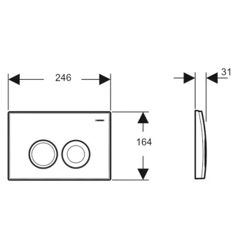 Poga iebūvējamam rāmim Geberit Delta25 Hromēta 115.125.21.5 Poga iebūvējamam rāmim Geberit Delta25 Hromēta 115.125.21.5