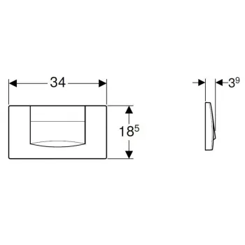 Poga iebūvējamam rāmim Geberit Twinline 200F Balta 115.222.11.1