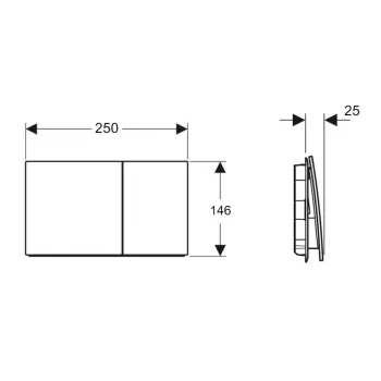 Poga iebūvējamam rāmim Geberit Sigma70 Stikls/pelēks 115.622.JK.1