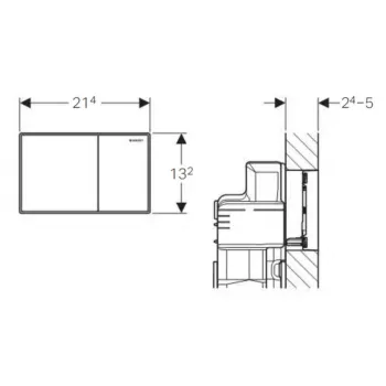 Poga iebūvējamam rāmim Geberit Sigma60 Balta Stikla/Melna 115.640.SJ.1