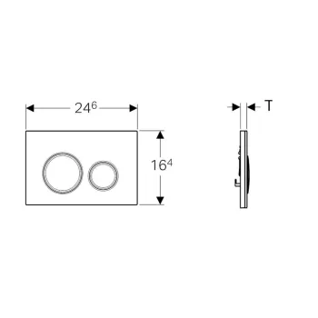 Poga iebūvējamam rāmim Geberit Sigma21 Balta Melna/Sarkanzelta 115.650.SJ.1