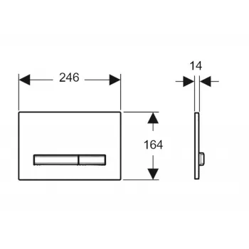 Poga iebūvējamam rāmim Geberit Sigma50 Hromēta/Pelēka 115.788.JK.2